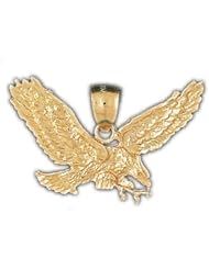 Dazzlers Solid 14k Gold Flying Eagle Charm Pendant Available in three colors from jewelsberry (weights: 5.3 grams only)