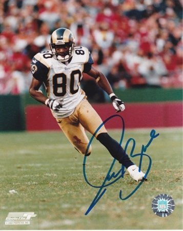 Isaac Bruce Autographed/Hand Signed St. Louis Rams 8x10 Photo - Super Bowl XXXIV Champion