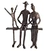 Bronze Family on Bench Figurine Set- Grandfather, Grandmother and Grandson
