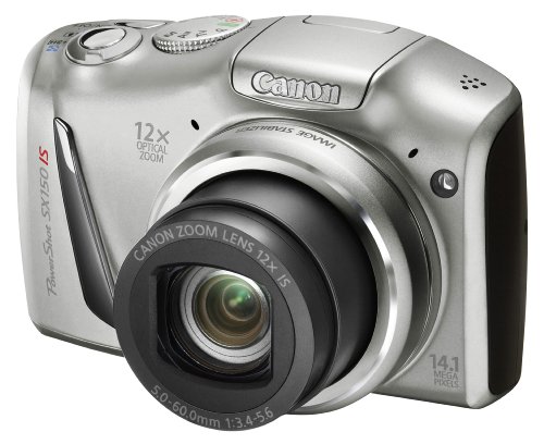 Canon PowerShot SX 150 IS Digitalkamera (14 Megapixel, 12-fach opt. Zoom, 7,6 cm (3 Zoll) Display, bildstabilisiert) silber