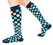 CompressionZ 20-30 mmHg Compression Socks Men & Women - Knee High Support Stockings (Ocean Dots, Small)
