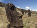 Five Solemn Moai on the Grass-Covered Flank of a Dead Volcano, Rano Raraku, Easter Is...