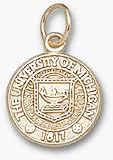 Michigan Wolverines 1/2 Seal Charm - 14KT Gold Jewelry