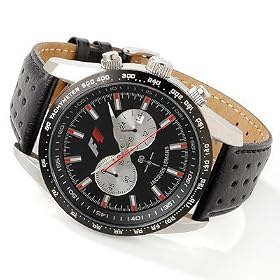 Jacques Lemans Men's F1 Chrono 1970 Leather Strap Watch