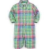 Ralph Lauren(ラルフローレン) 長袖タータンチェックシャツカバーオール(Green) 6M(3-6ヶ月)[並行輸入品]