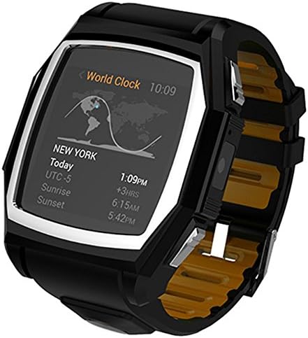 Smart Watch Bluetooth SIM Card Waterproof with Heart Rate Monitor Sport Outdoor Compass IOS Android Smartwatch GT68 by Witmood (black with orange)