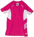 51KsZ989IFL. SL160  Adidas Girls 7 16 Techfit  Short sleeve Top, Intense Pink/White, Medium