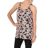 Romeo & Juliet Racerback Butterfly Print in Beige
