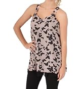 Romeo & Juliet Racerback Butterfly Print in Beige