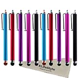XiTech 10 Pack of Pink, Blue, Purple, Red, Black Stylus Universal Touch Screen Capacitive Pen for Kindle Touch iPad 2, Iphone 4,4S,Kindle Fire, Motorola Xoom, Samsung Galaxy Tab 8.9 10.1, Blackberry Playbook HTC Flyer Evo View Tablet Bonus XiTech Cable Tie