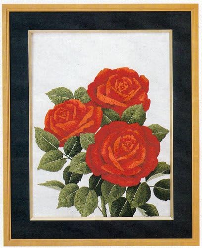 Tokyo Culture embroidery kit No91 Miwa of red roses (No. 3) (Bunka Embroidery / Kits No.91)