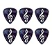 Treble Clef on Music Notes Novelty Guitar Picks Medium Gauge - Set of 6