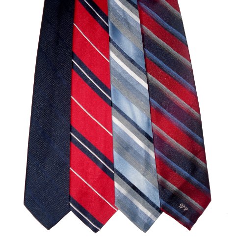 Neck Tie Lot of 4 Mens Skinny Stripe Neckties