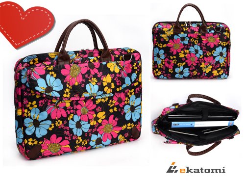 Wide-ranging Women's Laptop Tote Computer Bag for 11.6-inch Acer Chromebook Laptop Netbook - Floral Stamp. Bonus Ekatomi screen cleaner sticker