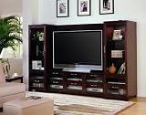 Contemporary Plasma TV Entertainment Center with Glass Doors