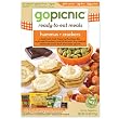 GoPicnic Ready-to-Eat Meals, Hummus + Crackers, 4.4-Ounce Boxes (Pack of 6)