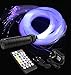 AZIMOM Car Use 6W RGB LED Fiber Optic Lights Star Ceiling Light Kit 28 Key Remote Controller 200pcs 0.03in 6.5ft Optic Cable Sensory Lighting Indoor Home Waterfall Curtain Decoration