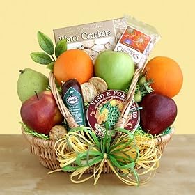 Fruit and Cheese Gourmet Gift Basket Valentines Gift Idea Birthday Gift Idea
