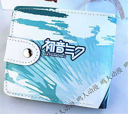 DoubleMay Anime Hatsune Miku Cosplay Short Purse Money Clip PU Leather Snap Wallet