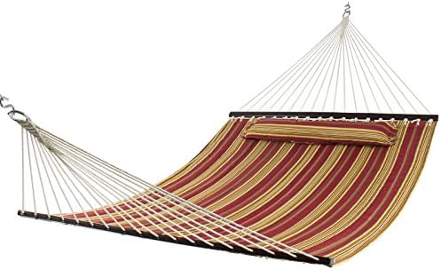 Hammock Quilted Fabric With Pillow Double Size Spreader Bar Heavy Duty Stylish