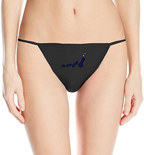 YQUE56 Women's Evolution Of Ejaculation 3c Thong Underwear Black Size L