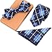 Mens Fashion Polyster Skinny Neck ties and Bowtie Pocket Square 3pcs Set for Gifts