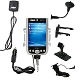 Car / Auto Multi Adapter Mount Holder GPS Navigation Kit for the Dell Axim x51 with built in charger - Gomadic Brand