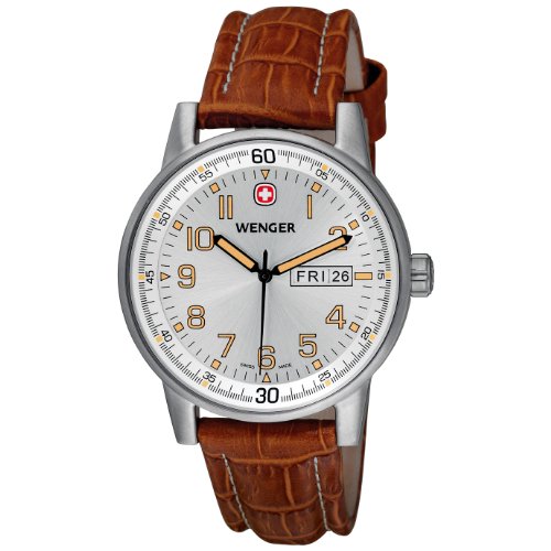 Men's Wenger 70170 Commando Day Date XL Leather Band Watch
