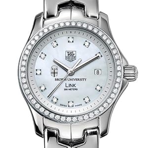 Brown University TAG Heuer Watch - Women's Link Watch with Diamond Bezel at