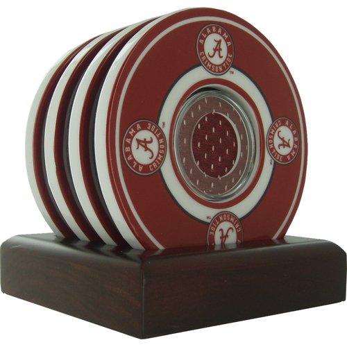 Steiner Sports Alabama Crimson Tide Coasters with Game Used Jersey (Set of 4)