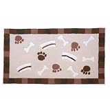 JLA Pets Pet Rug and Diner Mat for Dogs, 20 by 32-Inch, Pawprints, Bones, and Bowls