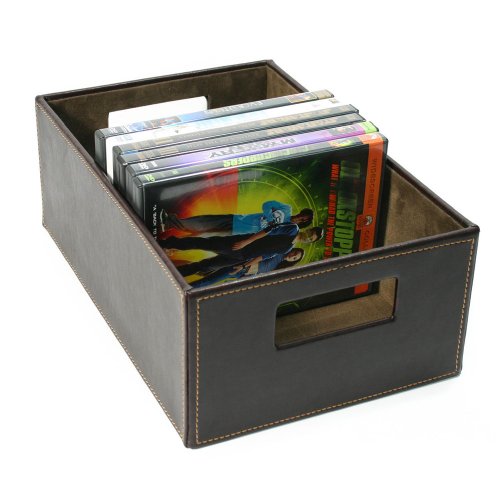 Richards Homewares Brown Faux-Leather Open Video Box