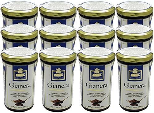 Gianera Dark Chocolate Hazelnut Spread by Slitti (Case of 12 - 8.8 Ounce Jars)