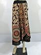 Designer Long Skirt New Ethnic Print Black Casual Cotton Womens Circular Tie Skirts 35"