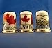Porcelain China Collectable - Set of Three Thimbles - Canada Souvenir