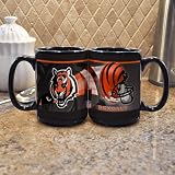 NFL Cincinnati Bengals 15-Ounce Black Helmet Mug (2 Pack)