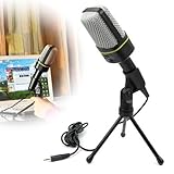 Oenbopo MSN Skype Singing Recording 3.5mm Condenser Microphone Mic Tripod Stand For PC Laptop Computer