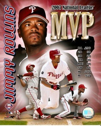 Jimmy Rollins Phillies 2007 NL MVP Collage 8x10 Photo