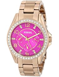 Fossil Womens ES3507 Riley Analog Display Analog Quartz Gold Watch