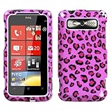 Hot Pink Leopard Print Protector Case for HTC Trophy
