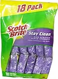Scotch-Brite 3M Stay Clean Sponge, Purple, 18 Pack
