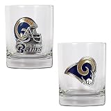 NFL St. Louis Rams Two Piece Rocks Glass Set - Primary & Helmet Logo