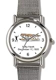 Wright Brothers at Kitty Hawk - WATCHBUDDY® ELITE Chrome-Plated Metal Alloy Watch with Metal Mesh Strap-Size-Large ( Men's Size or Jumbo Women's Size )