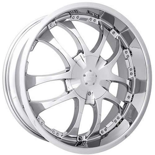 Strada A-Arm 22 Chrome Wheel / Rim 5x4.5 & 5x5 with a 40mm Offset and a 72.6 Hub Bore. Partnumber H13250340
