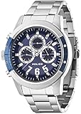 Police Kicker Men's Quartz Watch with Blue Dial Chronograph Display and Silver Stainless Steel Bracelet 14381JSTBL/03M