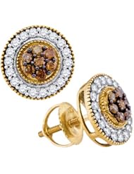 0.62CTW-DIA COGNAC DIAMOND FASHION EARRING