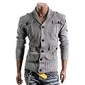 Herren-Strickjacke Casual Style Gurt und Brusttaschen(9005)