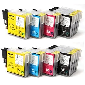 MULTIPACK ! 20x COMPATIBLE INK CARTRIDGES TO BROTHER LC985 LC39 for Brother MFC-J220 / MFC-J265W / MFC-J410 / DCP-J125 / DCP-J315W / DCP-J415W / DCP-J515W / 8x BLACK + 4x CYAN + 4x MAGENTA + 4x YELLOW Silvertrade (�)