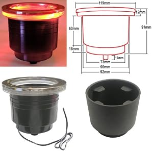 LED Cup Holder with Harness - Red (Set of 10) by