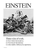 Einstein; Three Rules of Work Premium Poster Print by Wilbur Pierce, 18x24